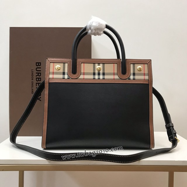 Burberry專門店新款Title泰爾勒手袋 巴寶莉Vintage復古格紋手提托特包肩背女包 yxb1509